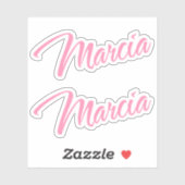 Sticker Marcia Nom décoratif en rose x2 (Feuille)