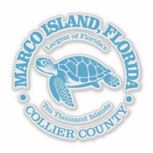 Sticker Marco Island (tortue de mer)