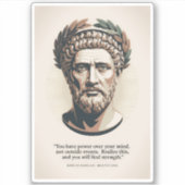 Sticker Marcus Aurelius Meditations Quote Illustration Art (Devant)