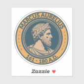 Sticker Marcus Aurelius Roman Emperor Illustration Badge (Feuille)