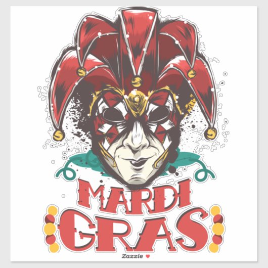 Sticker Mardi Gras 2022 Masque vénitien (Feuille)