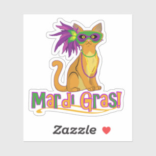 Sticker Mardi Gras Chat