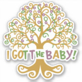 Sticker Mardi Gras J'Ai Obtenu L'Alerte De Grossesse Bébé (Devant)