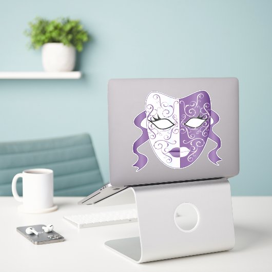 Sticker Mardi Gras Masque Thunder_Cove (Ordinateur portable sur le bureau)