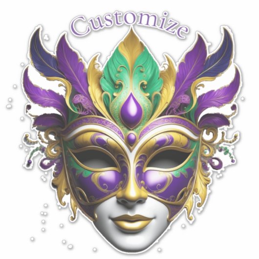 Sticker Mardi Gras Masque Thunder_Cove (Devant)