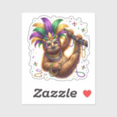 Sticker Mardi Gras Six Seven Bruh  Sloth 6 7 Meme  (Feuille)