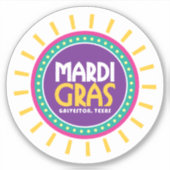 Sticker Mardi Gras Sun, Galveston, Texas (Devant)