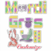 Sticker Mardi Gras Y'all Thunder_Cove (Devant)