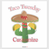 Sticker Mardi Taco Saguaro Cactus Thunder_Cove (Feuille)