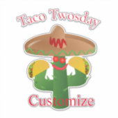 Sticker Mardi Taco Saguaro Cactus Thunder_Cove (Devant)