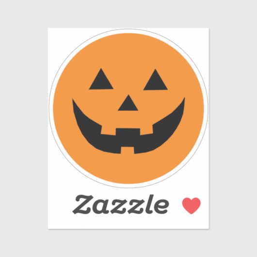 Sticker Mare orange Jack-o'-lantern face citrouille Hallow (Feuille)