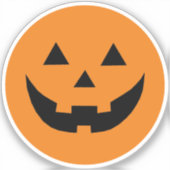 Sticker Mare orange Jack-o'-lantern face citrouille Hallow (Recto)