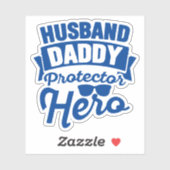 Sticker Mari. Papa. Protecteur. Hero. (Feuille)