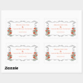 Sticker Mariage à cadre et à fleurs (Feuille)