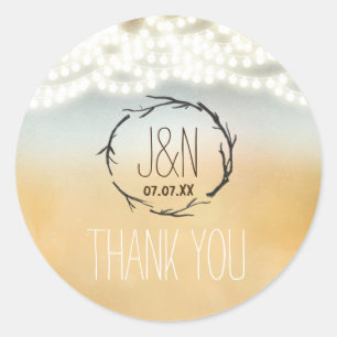 Sticker Mariage à chaîne de courroie rustique