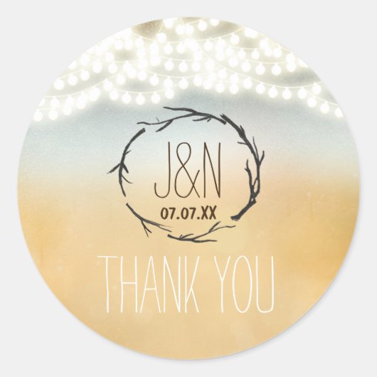 Sticker Mariage à chaîne de courroie rustique (Devant)