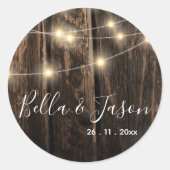 Sticker Mariage à cordes de bois rustique (Devant)