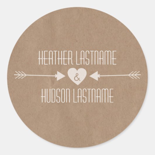 Sticker Mariage à flèches blanches inspirées du pa (Devant)