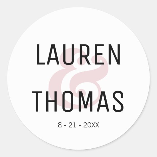 Sticker Mariage à fond blanc et noir (Devant)