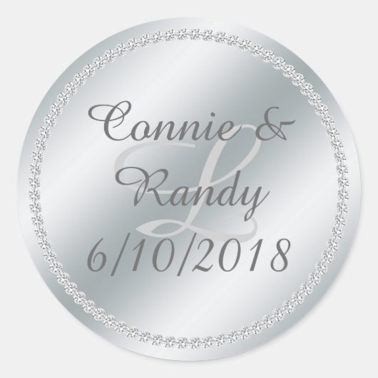 Sticker Mariage à huile d'argent et diamant (Devant)