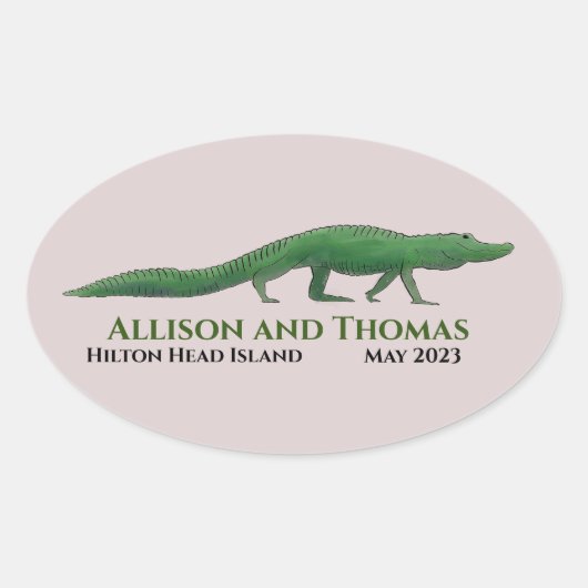Sticker Mariage Alligator. Floride Caroline du Sud (Devant)