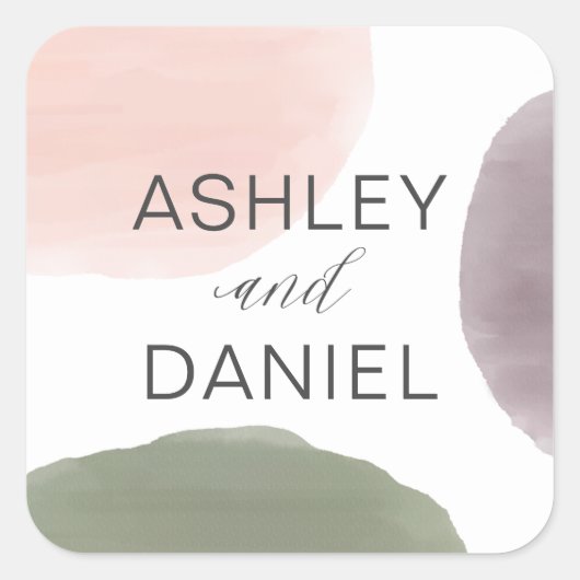 Sticker Mariage Aquarelle du Jardin Moderne, (Devant)