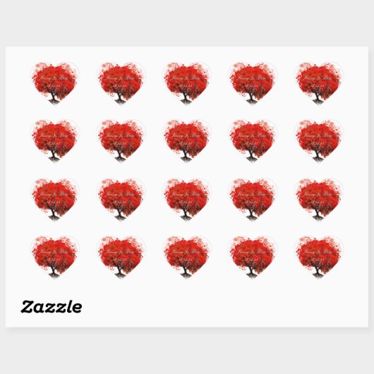 Sticker Mariage Arbre Rouge (Feuille)