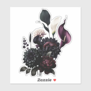 Sticker Mariage Blanc Floral Romantique Sombre et Surnatur