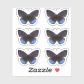 Sticker Mariage Bleu et Noir Papillon (Feuille)
