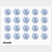 Sticker Mariage bleu monochromatique (Feuille)