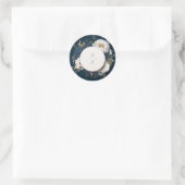 Sticker Mariage bleu Peony de minuit (Sac)
