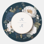 Sticker Mariage bleu Peony de minuit (Devant)