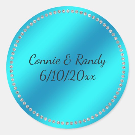 Sticker Mariage bleu turquoise (Devant)