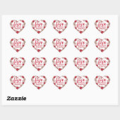 Sticker Mariage Boho Love & Rose Merci Coeur (Feuille)