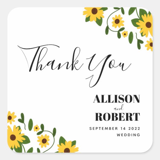 Sticker Mariage Boho Sunflower (Devant)
