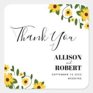 Sticker Mariage Boho Sunflower