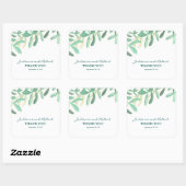 Sticker Mariage botanique moderne Merci Favoriser (Feuille)