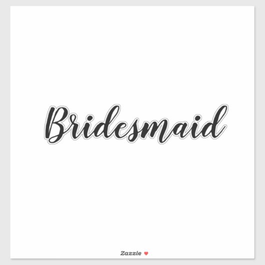 Sticker Mariage Bridesmaid 2023 Texte personnalisé simple (Feuille)