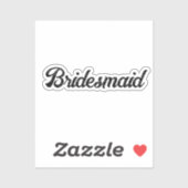 Sticker Mariage Bridesmaid 2024 Simple Custom Elegant Cool (Feuille)
