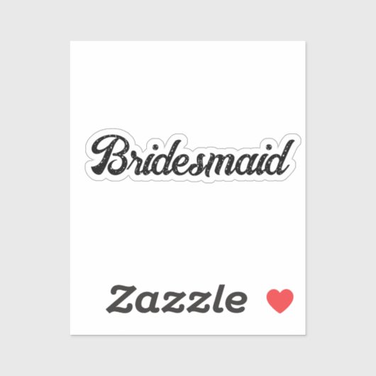 Sticker Mariage Bridesmaid 2024 Simple Custom Elegant Cool (Feuille)