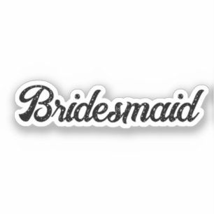 Sticker Mariage Bridesmaid 2024 Simple Custom Elegant Cool