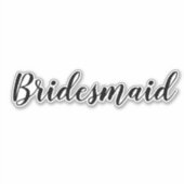 Sticker Mariage Bridesmaid 2024 Texte personnalisé simple  (Devant)
