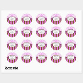 Sticker Mariage Brown en damas rose (Feuille)