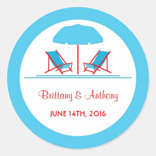 Sticker Mariage Chaise de plage (Devant)