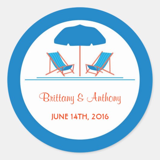 Sticker Mariage Chaise de plage (Devant)