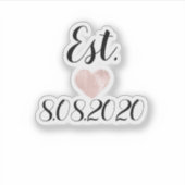 Sticker Mariage Chaussures Nom de la vignette Date Script  (Devant)