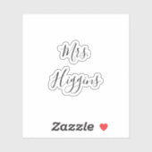 Sticker Mariage Chaussures Nom de la vignette Date Script (Feuille)