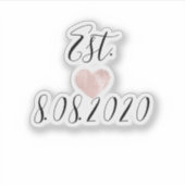Sticker Mariage Chaussures Nom de la vignette Date Script  (Devant)