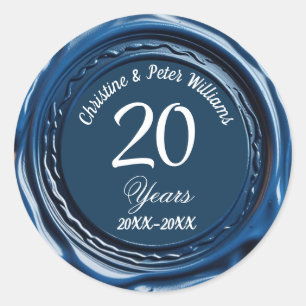 Sticker Mariage chinois 20e Sceau de cire bleue