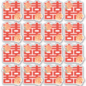 Sticker Mariage chinois élégant à deux fleurs (Devant)